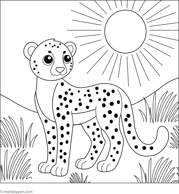 Free Cheetah Coloring Book (Printable PDF)
