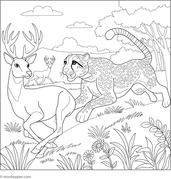Free Cheetah Coloring Book (Printable PDF)