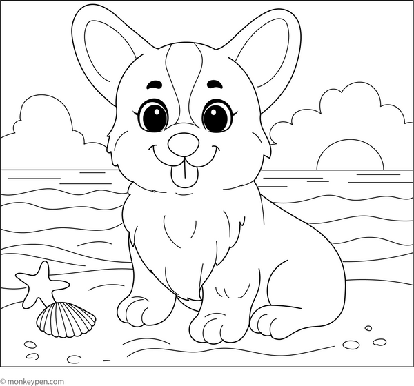 Free Printable Corgi Coloring Book