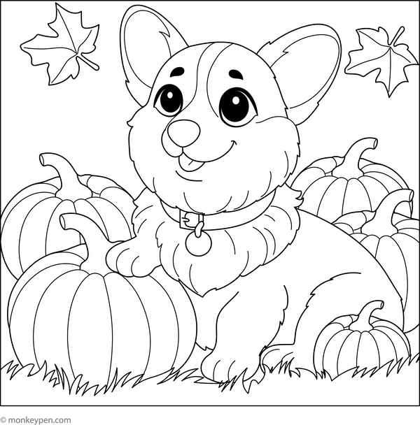 Free Printable Corgi Coloring Book