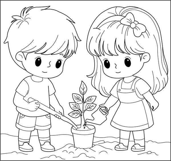 Planting Seed coloring page – fun and educational printable for children