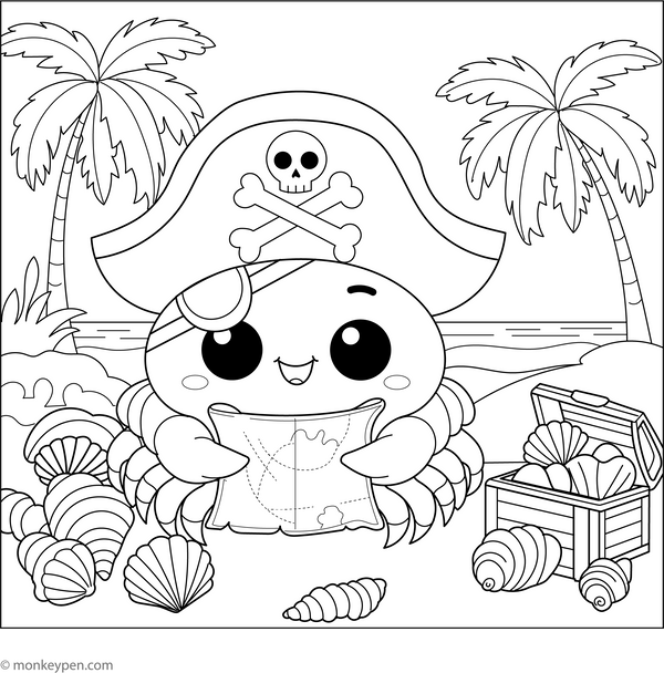 Free Crab Coloring Book (Printable)
