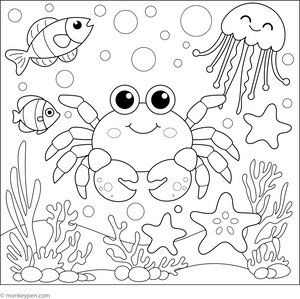 Crab with Friend coloring page – free printable for kids to color and enjoy