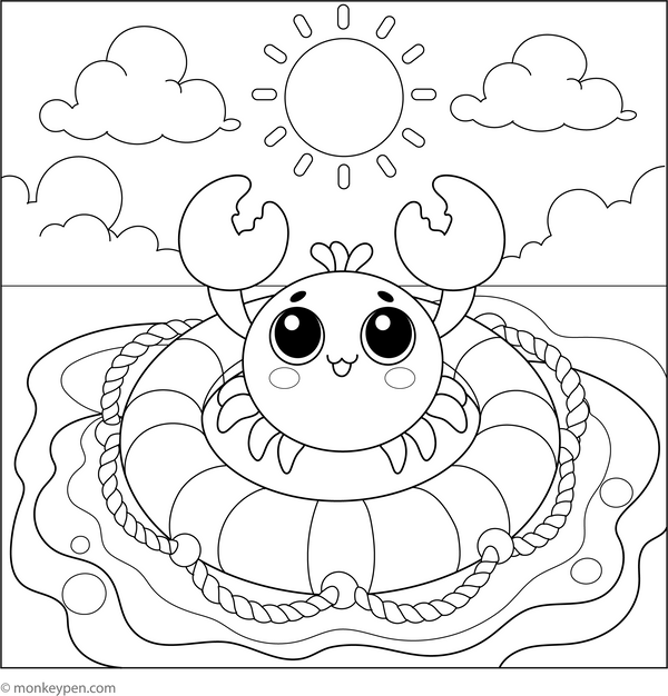 Free Crab Coloring Book (Printable)