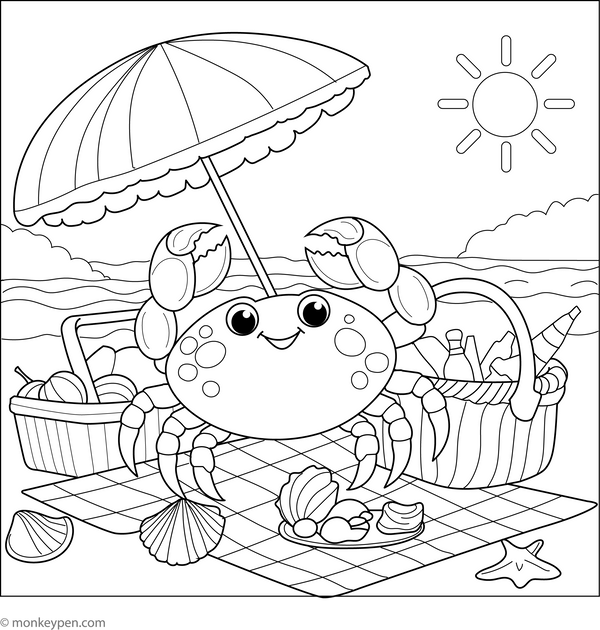 Free Crab Coloring Book (Printable)