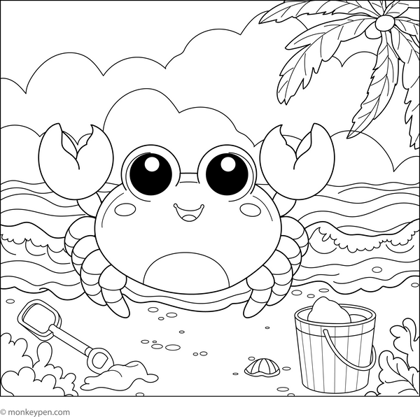 Free Crab Coloring Book (Printable)