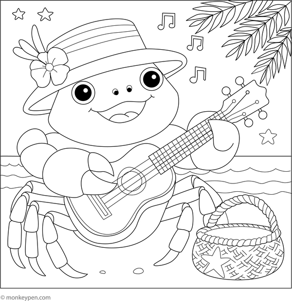 Free Crab Coloring Book (Printable)