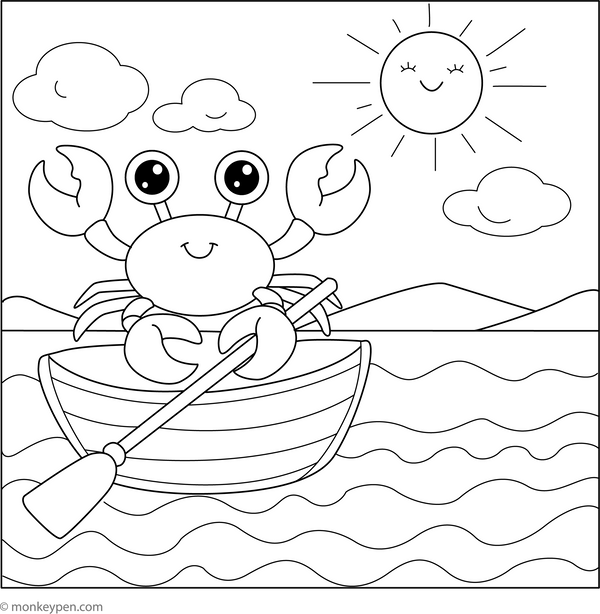 Free Crab Coloring Book (Printable)