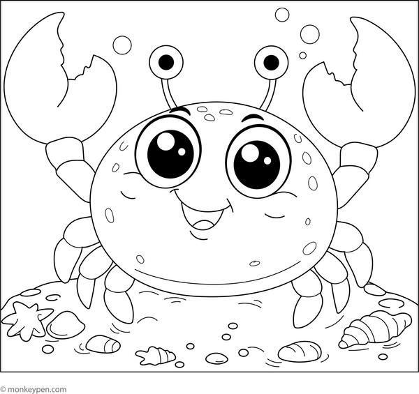 Free Crab Coloring Book (Printable)