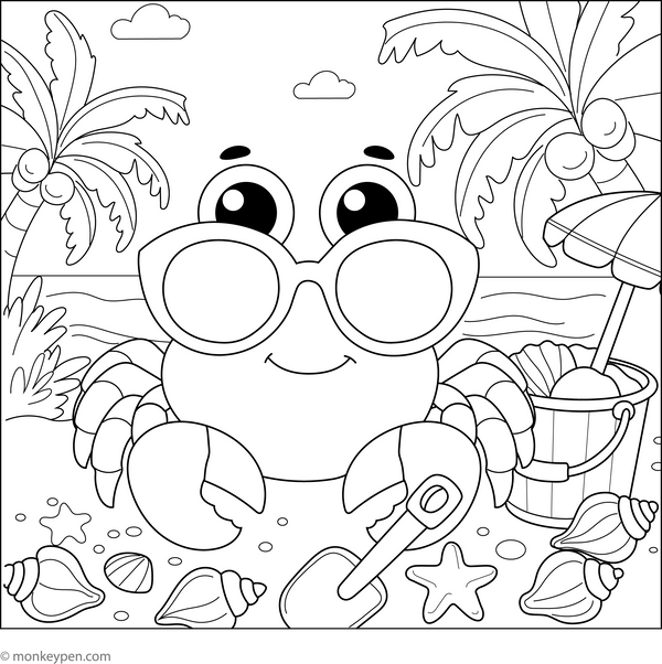 Free Crab Coloring Book (Printable)