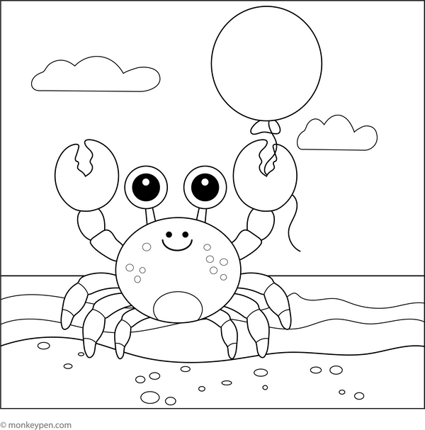 Free Crab Coloring Book (Printable)