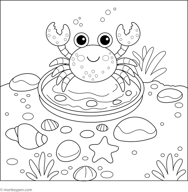 Free Crab Coloring Book (Printable)