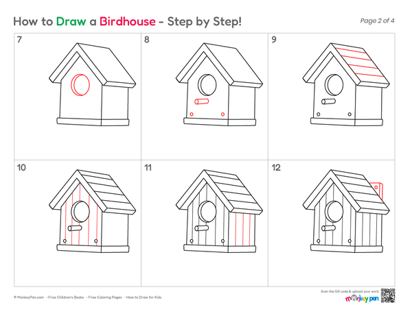 Simple birdhouse sketch for beginners