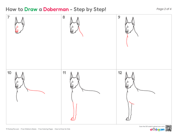 How to Draw a Doberman – Step-by-Step Dog Drawing for Kids