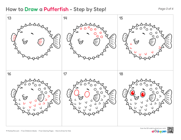 How to Draw a Pufferfish – Step-by-Step Fish Drawing for Kids