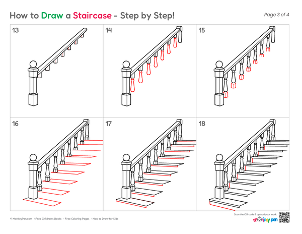 How to Draw a Staircase – Easy Step-by-Step Perspective Drawing for Kids
