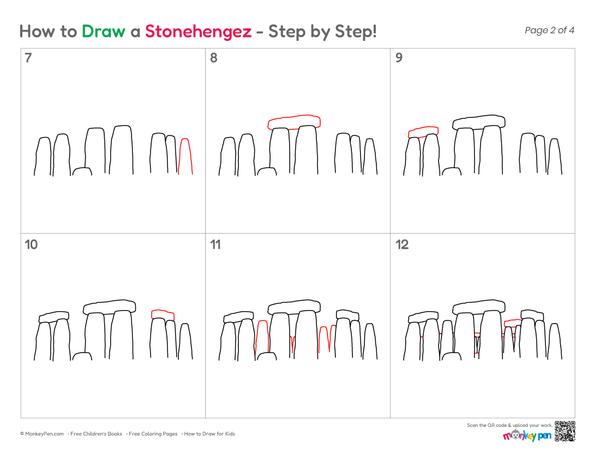 Stonehenge line art drawing