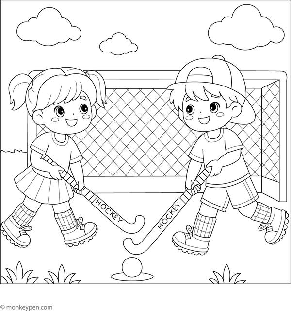 Hockey Coloring Page – fun and educational printable for children