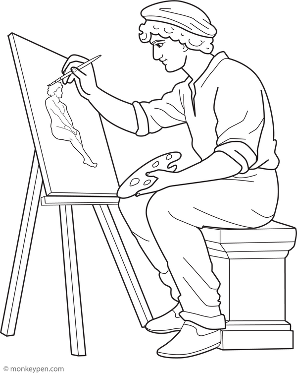 Artist Coloring Page