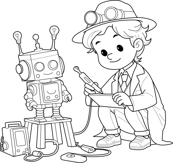 Inventors coloring page – fun and educational printable for children