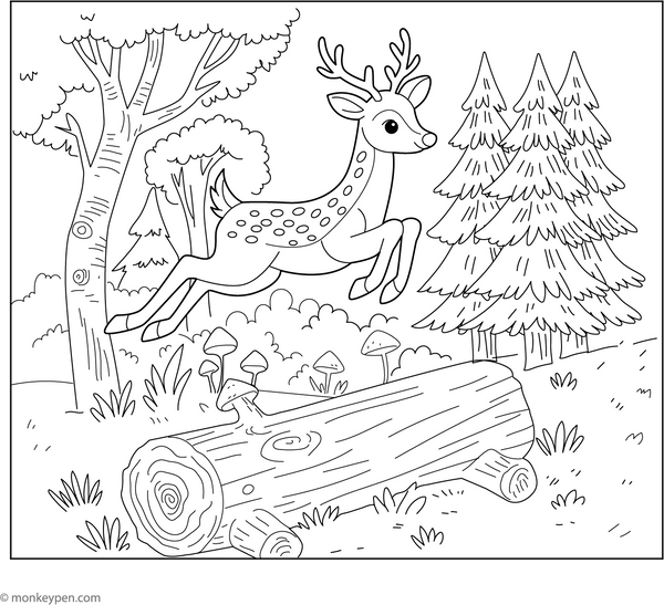 Free Printable Deer Coloring Book