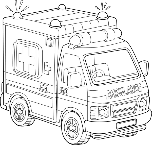 Ambulance coloring page – fun and educational printable for children