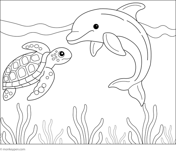 Dolphin Coloring Book