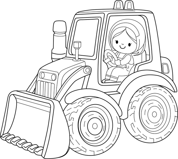 Bulldozer coloring page – fun and educational printable for children