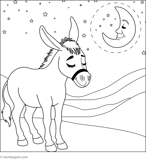 Free Printable Donkey Coloring Book PDF