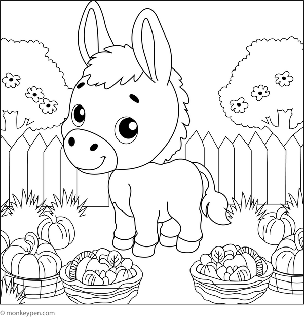 Free Printable Donkey Coloring Book PDF