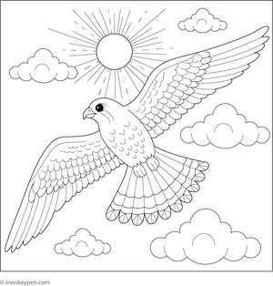 Falcon in Flight coloring page – free printable for kids to color and enjoy