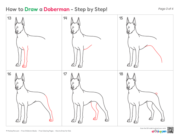 How to Draw a Doberman – Step-by-Step Dog Drawing for Kids