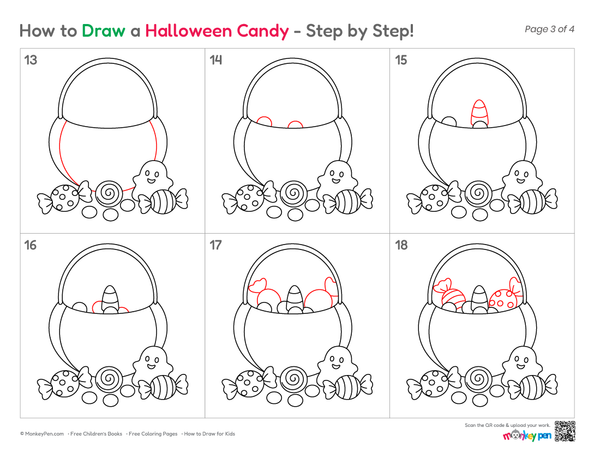Simple candy sketch for Halloween