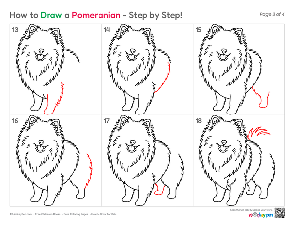 How to Draw a Pomeranian – Easy Step-by-Step Dog Drawing for Kids