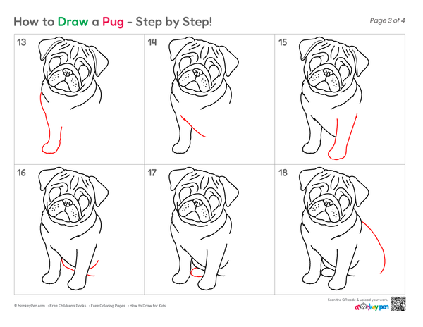 How to Draw a Pug – Easy Step-by-Step Dog Drawing for Kids