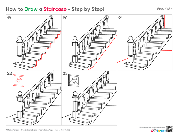 How to Draw a Staircase – Easy Step-by-Step Perspective Drawing for Kids