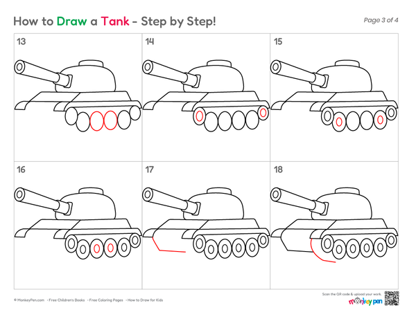 How to Draw a Tank – Simple Step-by-Step Military Vehicle Drawing for Kids