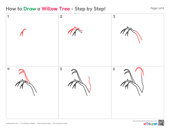 How to Draw a Willow Tree – Easy Step-by-Step Tree Drawing for Kids