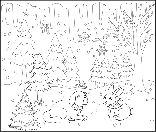 Winter Wonderland Coloring Page – fun and educational printable for children