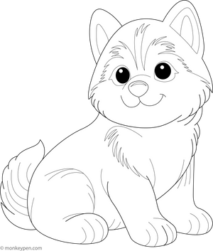 Siberian Husky puppy coloring page – free printable for kids to color and enjoy