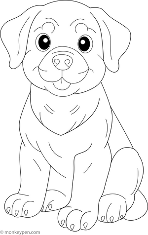 Rottweiler coloring page – free printable for kids to color and enjoy