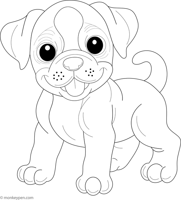 Boxer coloring page – free printable for kids to color and enjoy