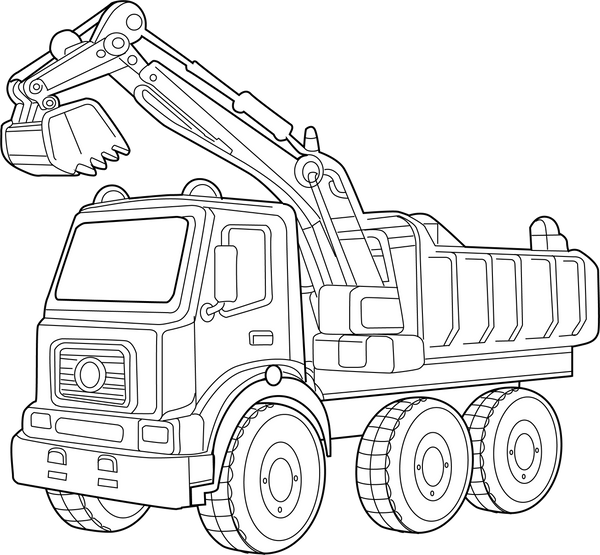 Construction Vehicle coloring page – transportation-themed printable for kids