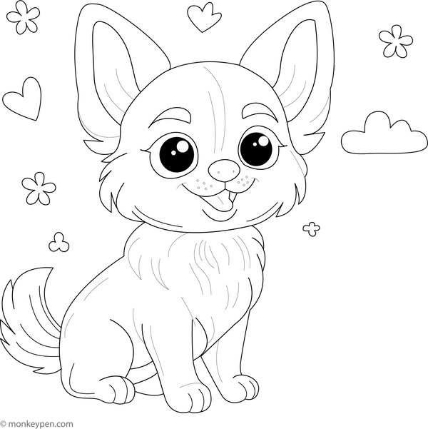 Chihuahua coloring page – free printable for kids to color and enjoy