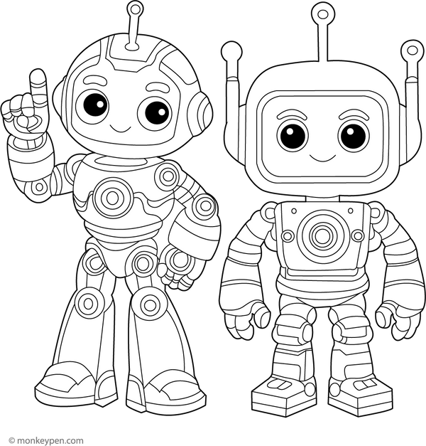 Robot Coloring Page
