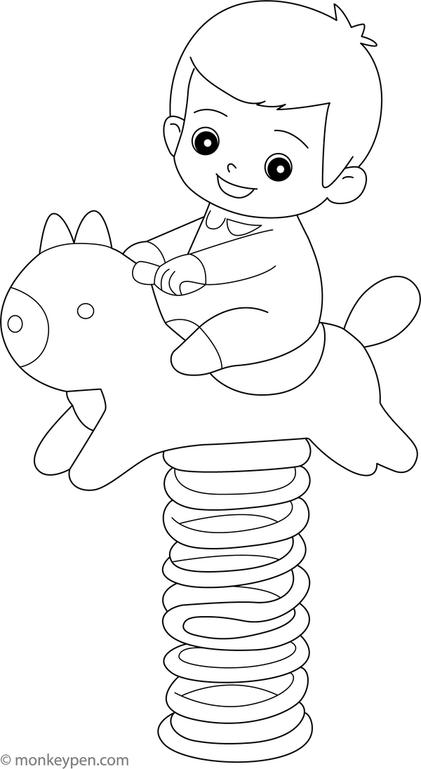 Spring Rider coloring page – free printable for kids to color and enjoy
