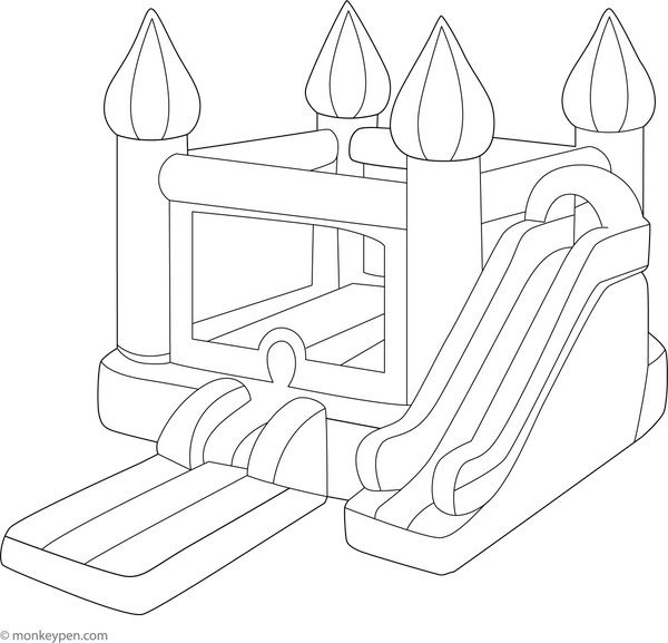 Inflatable Bouncer coloring page – free printable for kids to color and enjoy