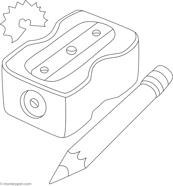 Pencil Sharpener coloring page – free printable for kids to color and enjoy