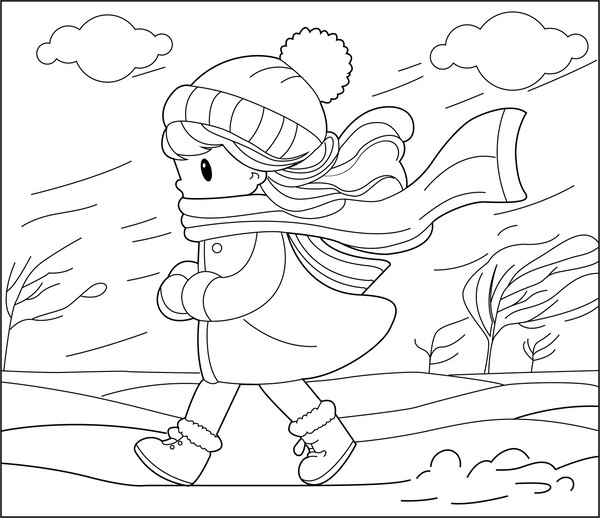 Windy Day coloring page – fun and educational printable for children