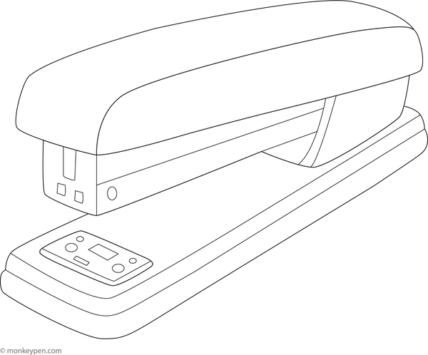 Stapler coloring page – free printable for kids to color and enjoy